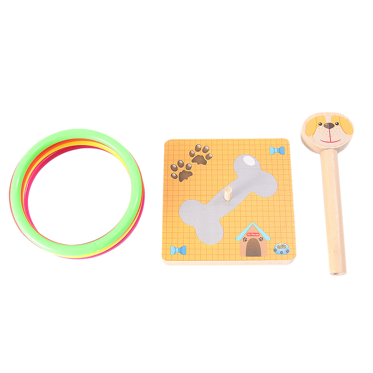 Game Educational For Kids Free - Wooden Animal Style Throwing Rings Game