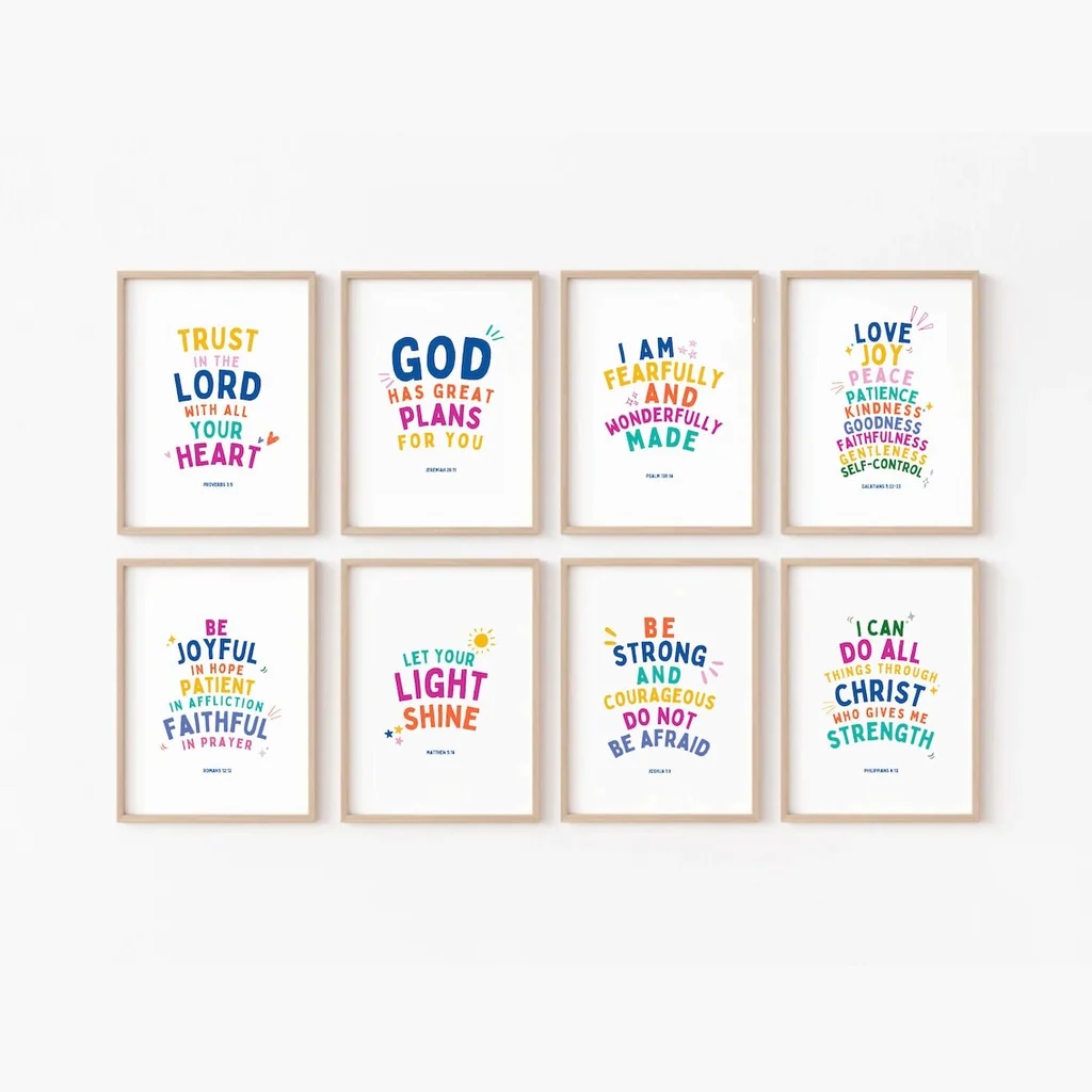 Kids Education School - Kids Bible Verse Scripture Poster Church
