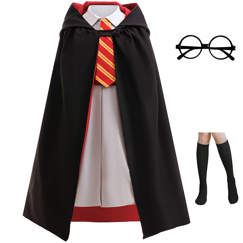 Kids Education School - Girls Halloween School Dress With Cloak