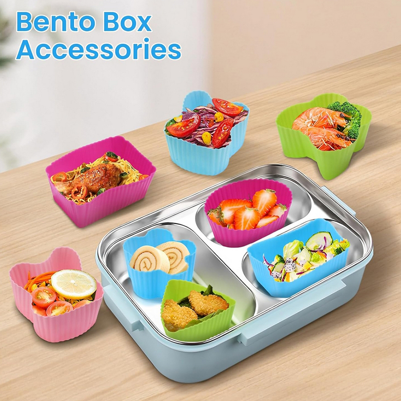 Kids Education School - 8PCS Silicone Lunch Box Dividers For