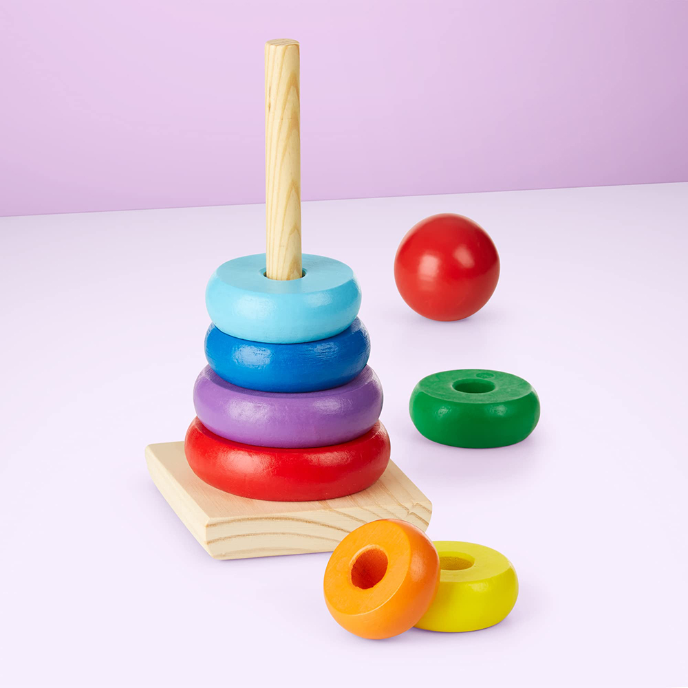 Rainbow Stacker Wooden Ring Ed - Kids Educational Songs recension och pris