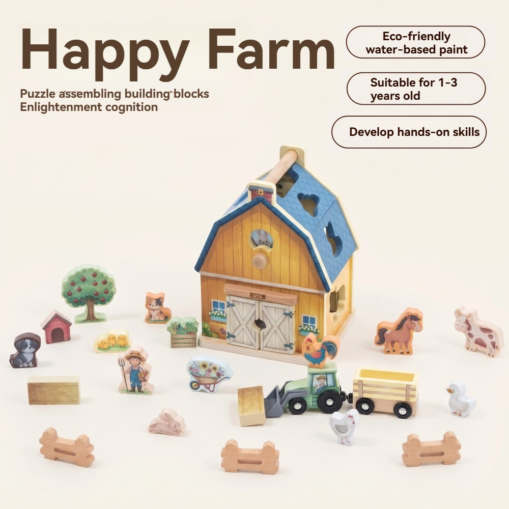 Wooden Happy Farm Playset with - Happy Kids Education recension och pris