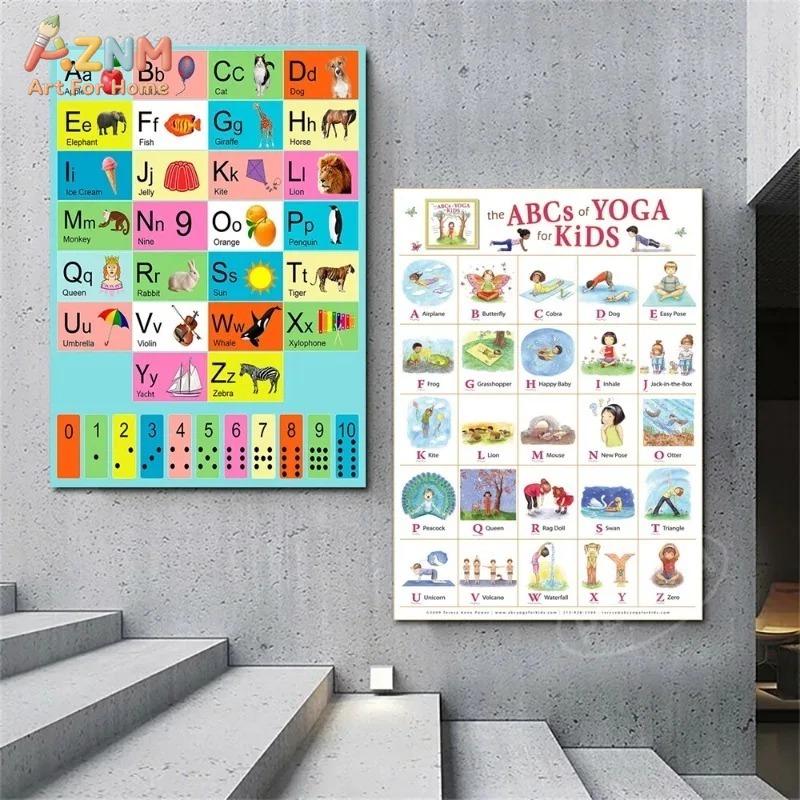 AZNM Frameless Canvas Poster K - Kids Yoga Education recension och pris