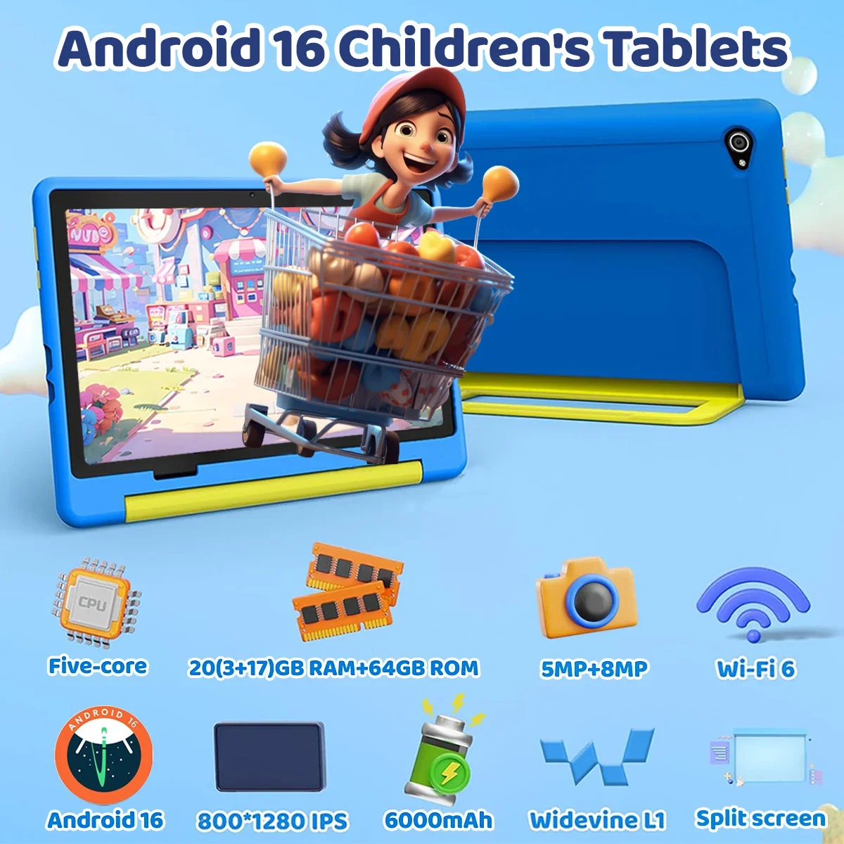 Newest Kid Tablet Android16 Ta - Kids Education Tablets recension och pris