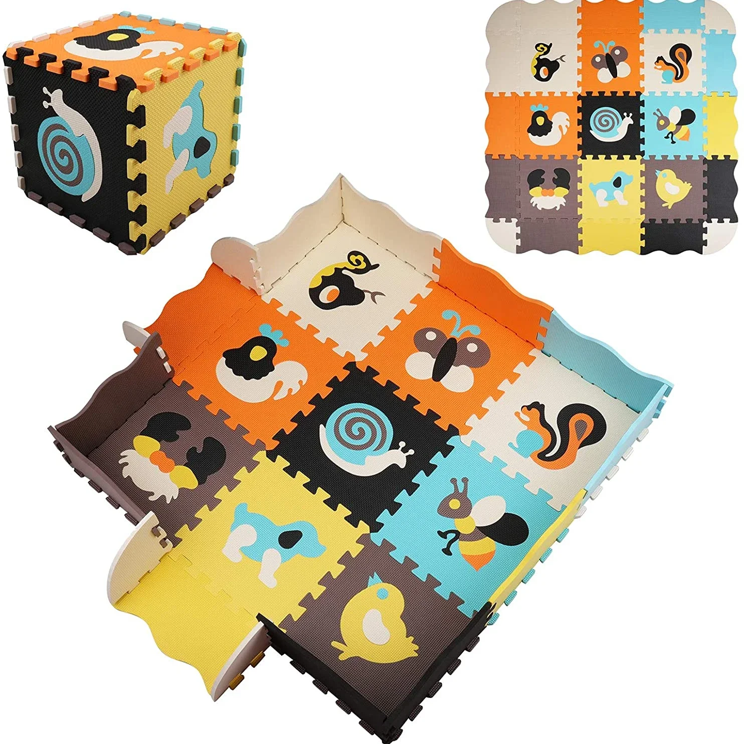 Animal Pattern Baby Play Mat P - Kids Yoga Education recension och pris